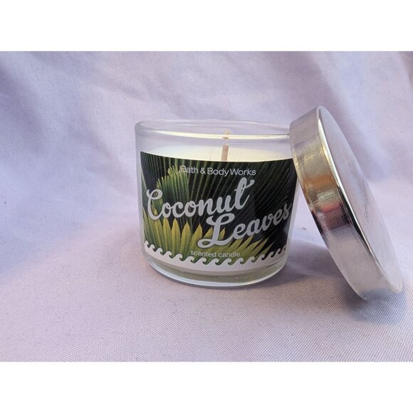 Bath & Body Works Coconut Leaves Scented Candle 1.3 oz With Metal Lid - Picture 1 of 3